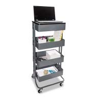 Vertiflex Multi-Use Storage Cart/Stand-Up Workstation, 17w x 14 3/8d x 18 1/2-39d, Gray - VF51025