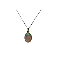 Ethiopian Opal Natural Gemstone Pendant 925 Silver Jewelry October Birthstone Pendant Gift