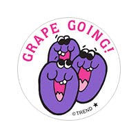 Grape Going!/Grape Jelly Scent Retro Stinky Stickers by Trend; 24/Pack - Authentic 1980s Designs!