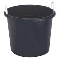 MDMprint 17 Gallon Rope-Handled Tub, Black, Set of 2