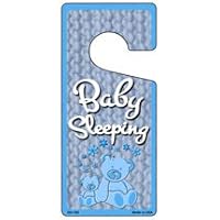 SMART BLONDE Baby Sleeping Blue Novelty Metal Door Hanger DH-102