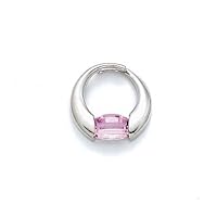 925 Sterling Silver Created Pink Sapphire Pendant Necklace Jewelry for Women