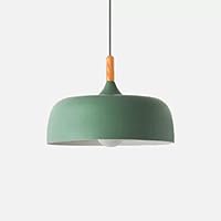 Japanese Style Creative Restaurant Pendant Light, Aluminum Alloy Lampshade, E27 Bulb Lighting Fixture, Pot Cover Suspension Lamps for Restaurant, Storeroom, (Without Bulb) (Color : Green)