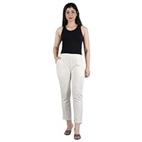 Jessica-Stuff Regular Fit Women White Pure Cotton Trousers (26161)