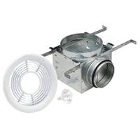Air King AIG46F Inline Exhaust Bath Fan Grill with 14-watt Fluorescent Bulb, 4-Inch Round Inlet, White Finish