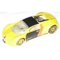 Hot Wheels Bugatti Veyron 2007 Mystery Car Series Bugatti Veyron Yellow Opened Mattel 1:64 Scale Collectible Collector Car