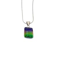 Sterling Silver 925 Gorgeous Multi Tourmaline gemstone Pendant With 20Inch Chain Jewelry