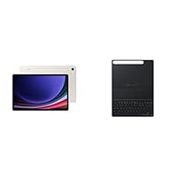 Galaxy Tab S9 11” 256GB + Galaxy Tab S9 Book Cover Keyboard (Black) WiFi 7 Android AI Tablet, Snapdragon 8 Gen 2 Processor, AMOLED Screen, S Pen Included, US Version, 2023, Beige