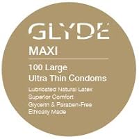 GLYDE Maxi - XL Fit Condoms - 100 Count Bulk Pack - Ultra-Thin, Vegan, Non-Toxic, Large Size Natural Rubber Latex, 56mm for Generous Fit