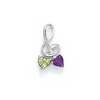 925 Sterling Silver and Amethyst Peridot Pendant Necklace Jewelry for Women
