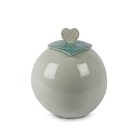 Ceramic Cremation Ashes urn 'Big Love' Grey Green | This Grey Green Ceramic Cremation urn for Human Ashes 'Big Love' is Made in a Modern Pottery Where The Craft and Love for The Work Stands Central.