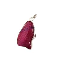 925 Sterling Silver Genuine Pink Agate Gemstone Pendant With Chain Jewelry Delicate Everyday Pendant Gift