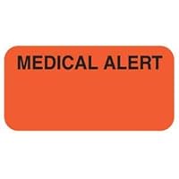 Tabbies Remind'r' Label - Medical Alert, Fluorescent Red, Medical, Healthcare, Attention File Labels, 1-1/2