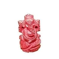 Unique Red Coral Carved Ganesha Moonga Ganesha Statue 2