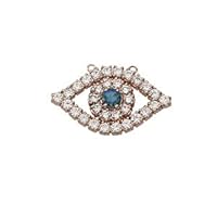14K DIAMOND AND SAPPHIRE EVIL EYE NECKLACE IN ROSE GOLD - Pendant/Necklace Option: Pendant With 18