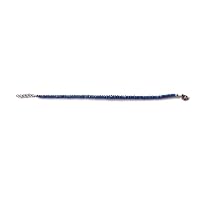 22 Cts, Natural Blue Sapphire Sterling Silver Bracelet 8 Inch, Faceted Rondelles Beads, Sapphire Sterling Silver Jewelry, Adjustable Bracelet