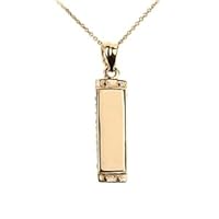 GOLD MUSIC CHARM HARMONICA PENDANT NECKLACE - Gold Purity:: 14K, Pendant/Necklace Option: Pendant With 16