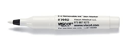 Viscot 1440-30 Mini Regular Tip White EZ Removable Ink Markers- 30 Count- Medical Grade Skin Pen- Latex Free, FDA Registered, Designed for Marking Piercing Sites & Non-Surgical Aesthetic Procedures