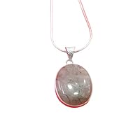 Oval Rutilated Quartz Gemstone Pendant 925 Sterling Silver Jewelry Gift For Her