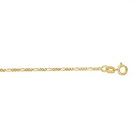 14K Gold 1.3mm Figaro Chain Anklet