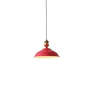 Creative Colored Colorful Chandelier 1-Light Iron Macaron Restaurant Pendant Lamp Cafe Hallway Balcony Ceiling Lighting Fixture Height Adjustable Flush Mount Light (Color : Red)