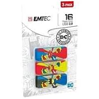 Emtec M700 Super Hero Flash Drive, 16Gb, 3-Pack