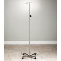 Economy Stainless Steel IV Pole with 4-Hook Top(Detachable)