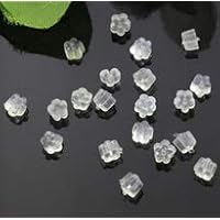 Kamas 300piece Clear Plastic Rubber Flower-Shaped Earring Back Stoppers-Ear Post Nuts Settings for Earring Studs - (Color: 300pcs)