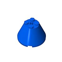 Gobricks GDS-1086 Rocket Step 4X4X2-4x4x2 Cone Brick with axial Hole in Middle Compatible with Lego 3943 All Major Bricks Building Blocks Technical Parts (23 Blue(050),8PCS)