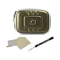 Metallic Gun Metal EVA Durable Slim Cover Cube Carrying Case with Mesh Pocket for Olympus Compact Digital Cameras