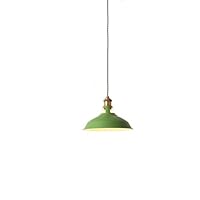 Creative Colored Colorful Chandelier 1-Light Iron Macaron Restaurant Pendant Lamp Cafe Hallway Balcony Ceiling Lighting Fixture Height Adjustable Flush Mount Light (Color : Green)