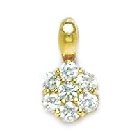 14k Yellow Gold CZ Cubic Zirconia Simulated Diamond Flower Pendant Necklace Measures 14x8mm Jewelry for Women