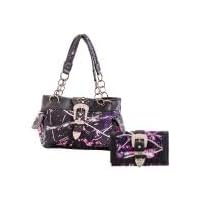 Muddy Girl Concealed Carry Satchel Purse and Camo Wallet Bundle