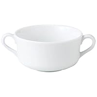 Set of 3 Ultra White Brion Cups, 4.1 x 2.2 inches (10.3 x 5.5 cm), 9.5 fl oz (270 cc), Western Pottery Open, Hotel, Restaurant, Cafe, Western, Restaurant, Commercial Use,