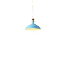 Creative Colored Colorful Chandelier 1-Light Iron Macaron Restaurant Pendant Lamp Cafe Hallway Balcony Ceiling Lighting Fixture Height Adjustable Lovely (Color : Blue)