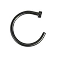 18g Black Titanium Anodized Over Surgical Steel Nose Ring Hoop Body Jewelry Piercing 18 Gauge 5/16