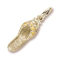 Rembrandt Charms Sandal Charm with Yellow Topaz Cubic Zirconia