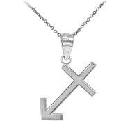 Sterling Silver Sagattarius Zodiac Sign Pendant Necklace - Pendant/Necklace Option: Pendant With 18