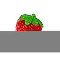 Strawberry Summer Ring Fruits Red Green Half Flat Big 28mm - Handmade Fashion Jewelry - Fingerring One Size Adjustabe