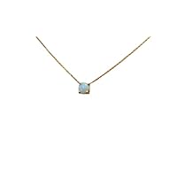 925 Sterling Silver Gold Plated Ethiopian Opal Pendant With Chain Necklace Gift Jewelry