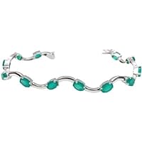 RKGEMS 925 Sterling silver bracelet- Green Onyx Bracelet- Solid Silver Onyx Bracelet- May Birthstone Bracelet- Bohemian Bracelet- Christmas Gift