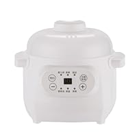 lzysmxw Electric Pot, Electric Cooker, Electric Cooker, For One Person, Slow Cooker, Ceramic Soup Pot, Electric Pot, For 2 People, Non-Stick Milk Pot, Automatic Reservation Waterproof Stewing Pot, Healthy Porridge, Electric Stewing Pot, Convenient Cookware, Thermal, Cookware, Compact, Cooker, Living Alone, Steaming, Multi-Cooking (White (No Steamer)