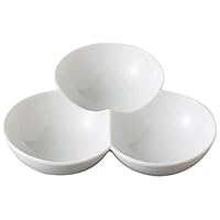 Set of 10, White Porcelain 3 Ball [7.7 x 7.5 x 1.7 inches (19.5 x 19 x 4.2 cm), 14.2 oz (421 g), [B&W] [Restaurant, Hotel, Western Tableware, Restaurant, Commercial Use, Simple,