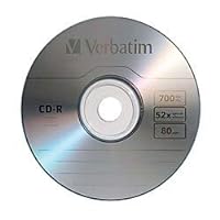 Verbatim CD-R Blank Discs 700MB 80 Minutes 52X Recordable Disc for Data and Music - 10pk Wrap,Silver