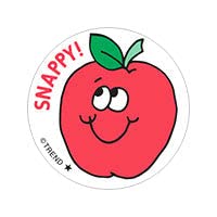 Snappy!/Apple Scent Retro Stinky Stickers by Trend; 24 Seals/Pack - Authentic 1980s Designs!