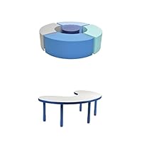 5-Piece Curved Seating Set - Tranquility Collection + Baseline Teacher/Kidney Table - Royal Blue with 22
