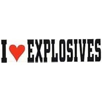 3 Pack Reflective I Love Explosives - Sticker Graphic - Construction Toolbox, Hardhat, Lunchbox, Helmet, Mechanic & More