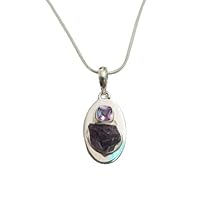 Unique Amethyst Raw Pendant 925 Sterling Silver Gemstone Pendant Gift For Women.