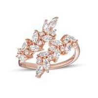 K Gallery 1.90Ctw Marquise Cut White Diamond Wedding Engagement Cluster Ring 14K Rose Gold Finish