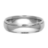 Wedding Bands; Platinum Men`s and Women`s Dome Step Wedding Bands 5mm Wide Comfort Fit